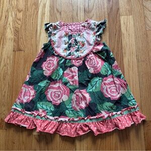 Matilda Jane Brilliant Daydream All Abloom Pink Roses Floral Dress size 4